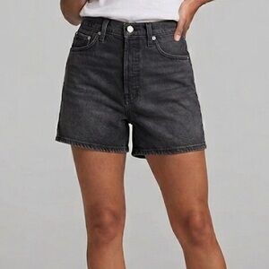 Levi's Black Denim High-Rise Shorts